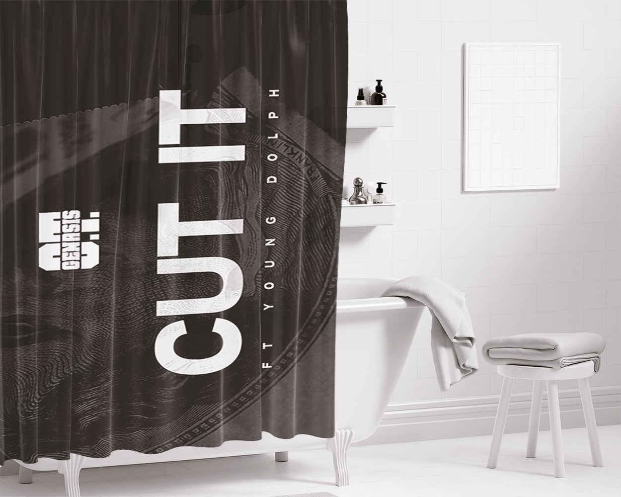Ot Genasis Cut It Bathroom Shower Curtain Fabric Waterproof | 66 X 72 Inch