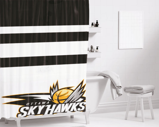 Ottawa Sky Hawks Bathroom Shower Curtain Fabric Waterproof | 66 X 72 Inch