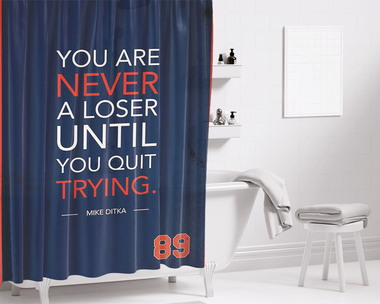 Ou Are Never A Losser Bathroom Shower Curtain Fabric Waterproof | 66 X 72 Inch