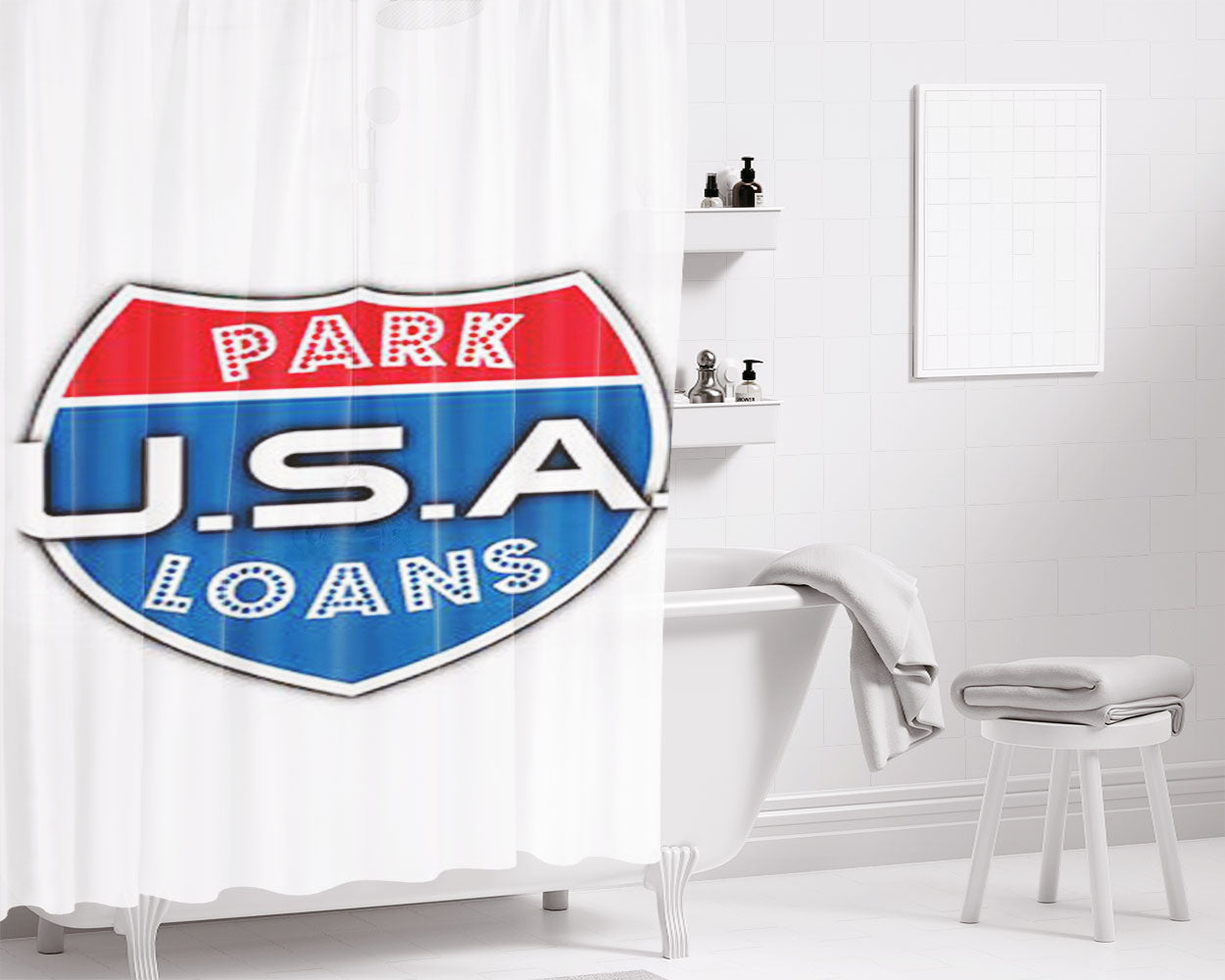 Park Usa Loans Bathroom Shower Curtain Fabric Waterproof | 66 X 72 Inch