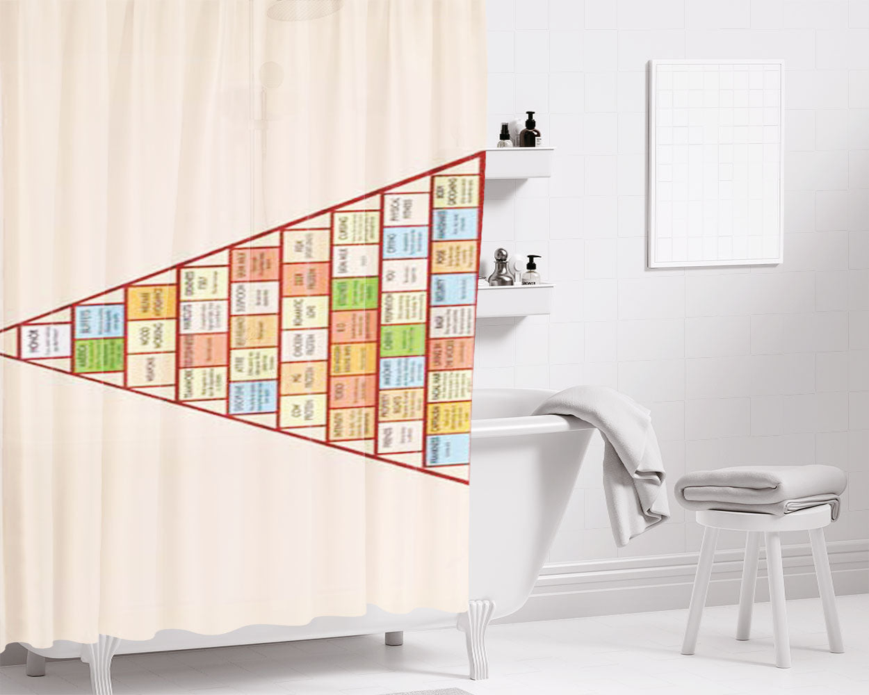 Parks And Rec Swansons Pyramid To Greatness Bathroom Shower Curtain Fabric Waterproof | 66 X 72 Inch