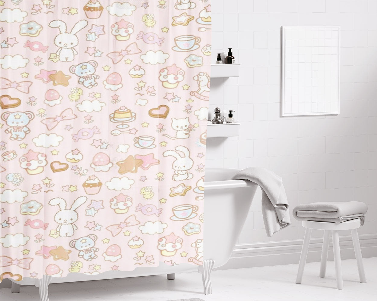 Pat Bathroom Shower Curtain Fabric Waterproof | 66 X 72 Inch