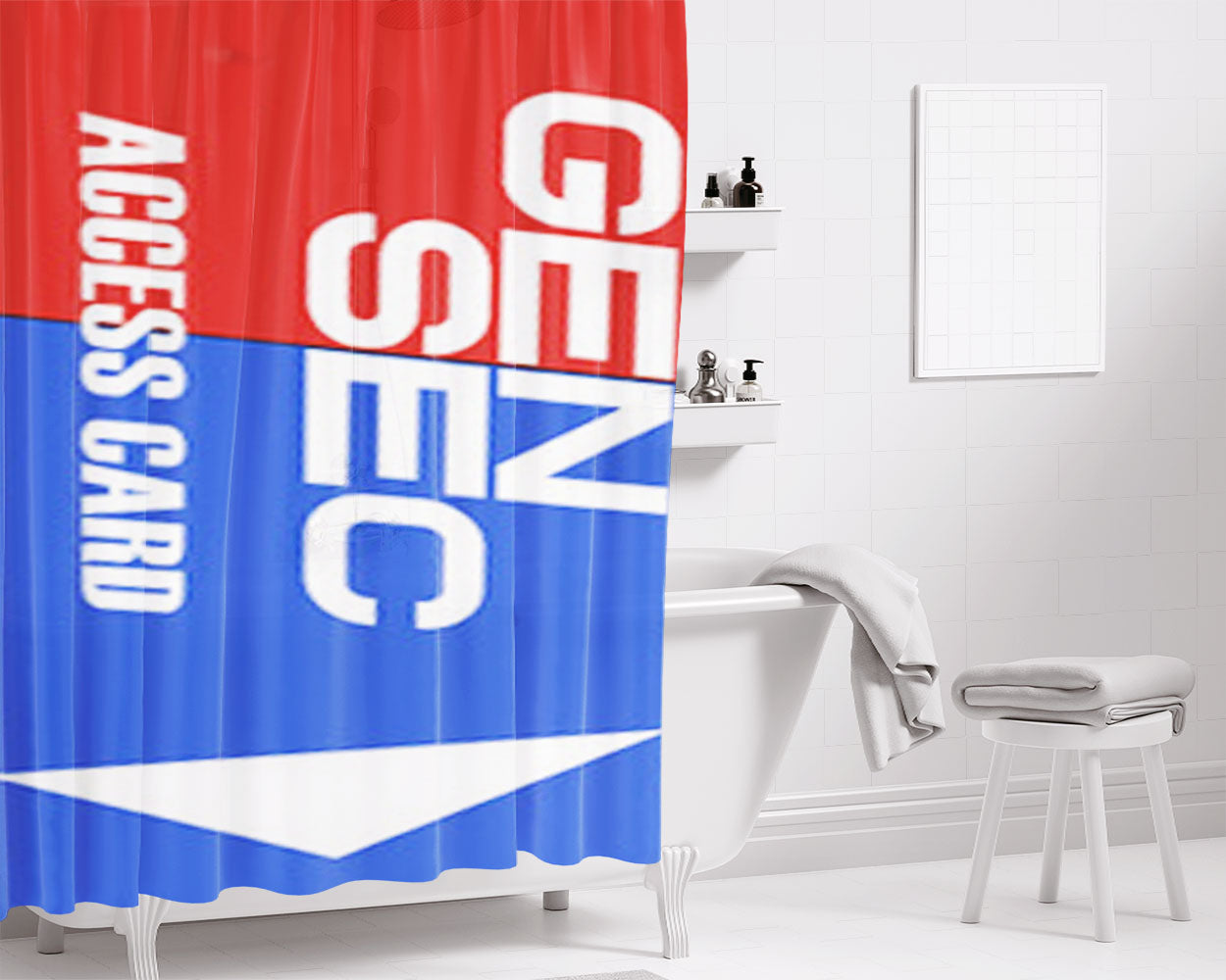 Payday 2 Gensec Keycard Bathroom Shower Curtain Fabric Waterproof | 66 X 72 Inch
