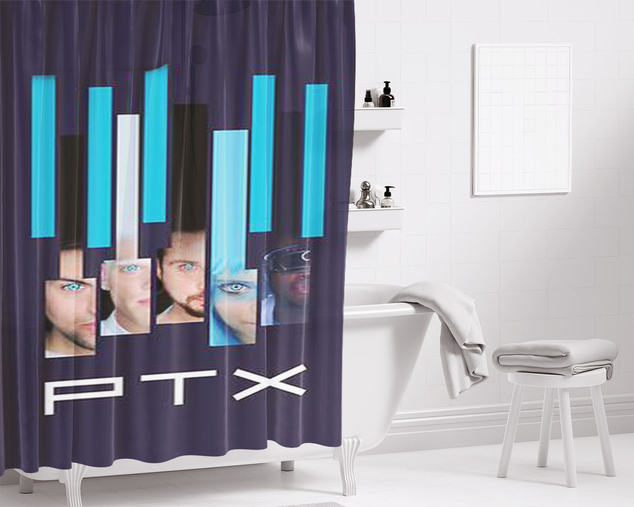Pentatonix Bathroom Shower Curtain Fabric Waterproof | 66 X 72 Inch