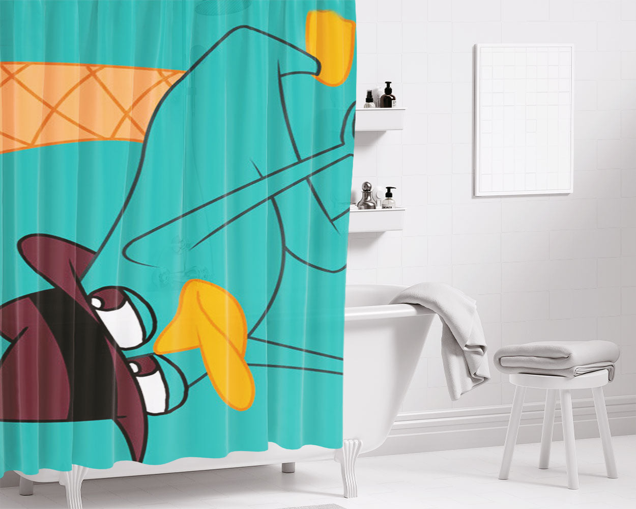 Perry Bathroom Shower Curtain Fabric Waterproof | 66 X 72 Inch