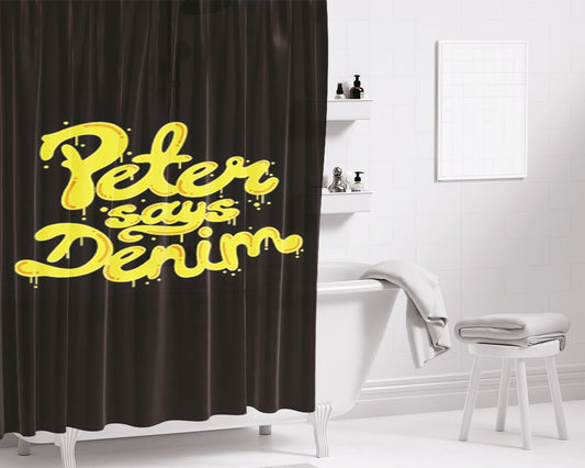 Peter Says Denim Bathroom Shower Curtain Fabric Waterproof | 66 X 72 Inch