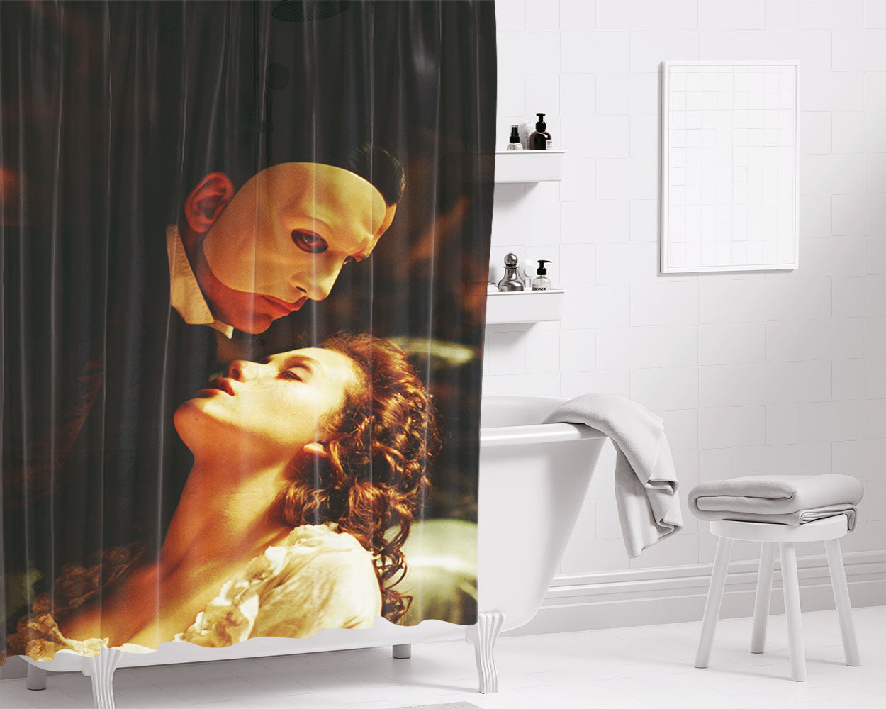Phantom Of The Opera Bathroom Shower Curtain Fabric Waterproof | 66 X 72 Inch