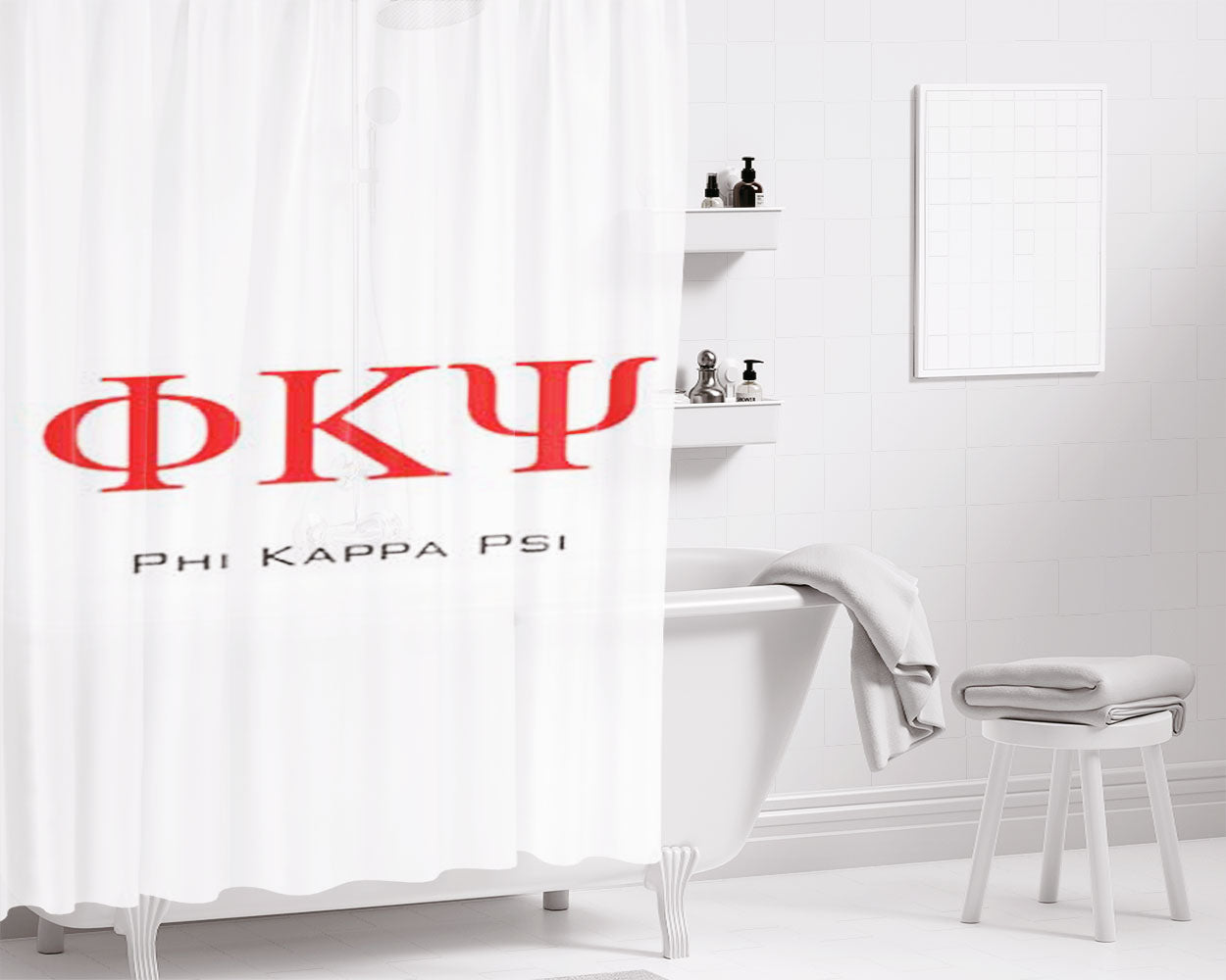 Phi Kappa Psi Logo Bathroom Shower Curtain Fabric Waterproof | 66 X 72 Inch