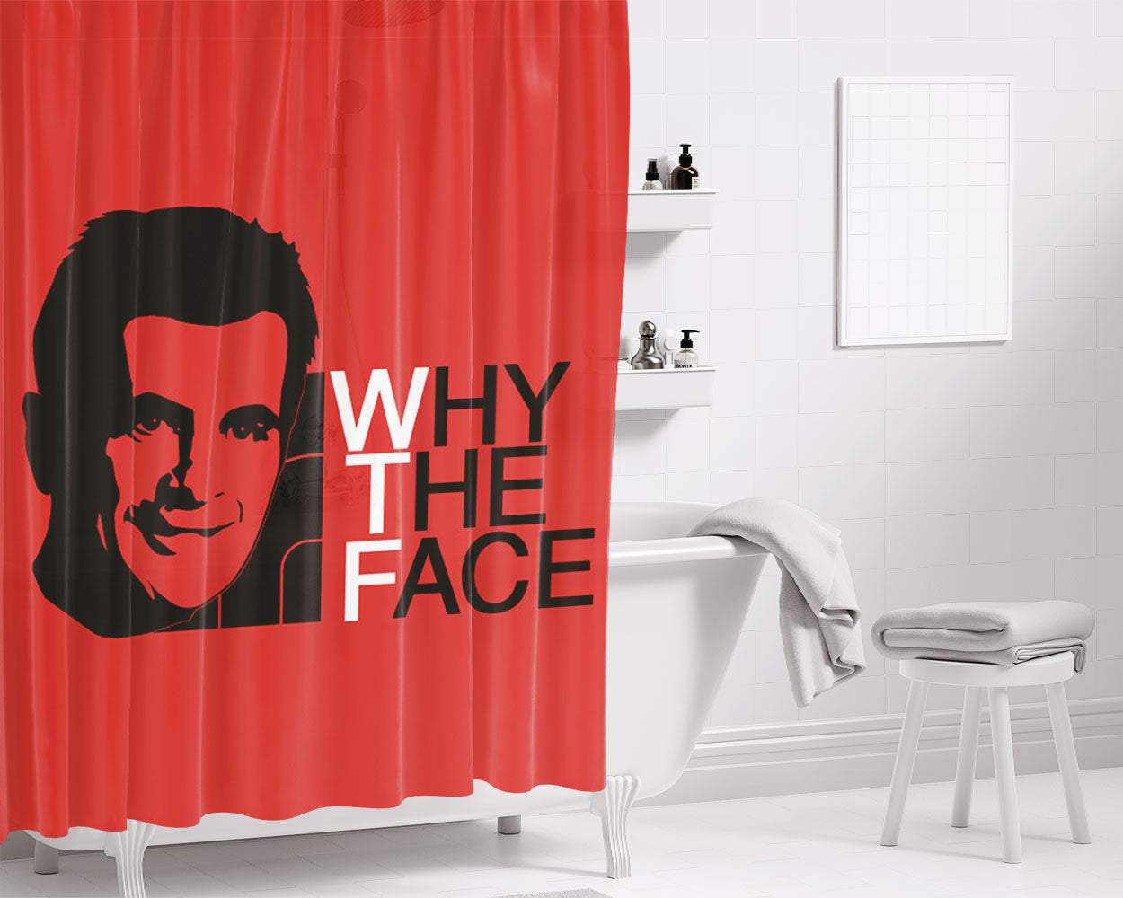 Phil Dunphy Why The Face Bathroom Shower Curtain Fabric Waterproof | 66 X 72 Inch