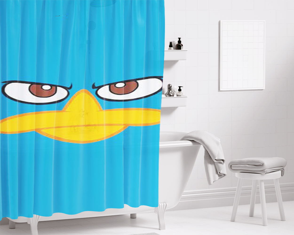 Phineas And Ferb Perry Face Bathroom Shower Curtain Fabric Waterproof | 66 X 72 Inch