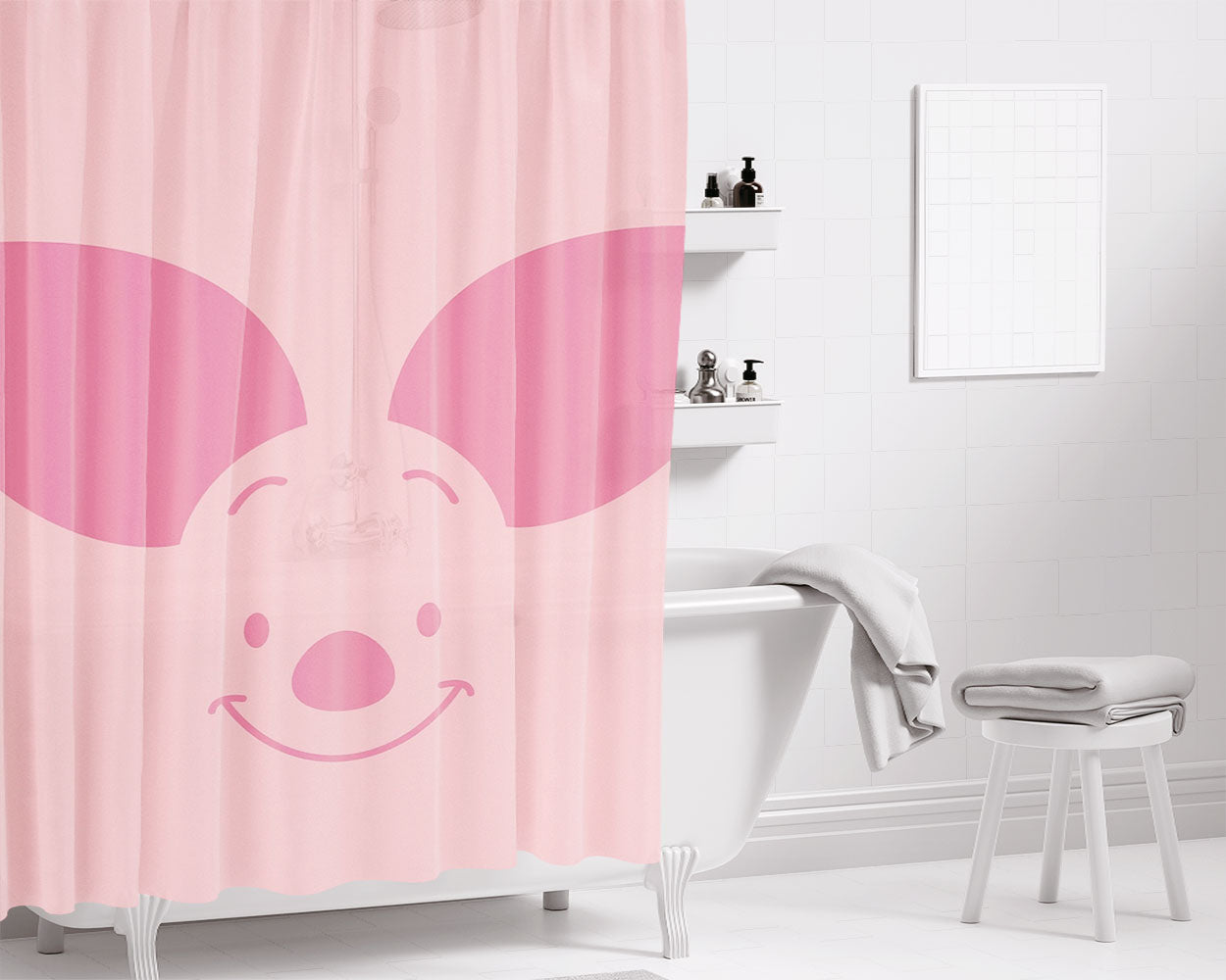 Pigleeet Bathroom Shower Curtain Fabric Waterproof | 66 X 72 Inch