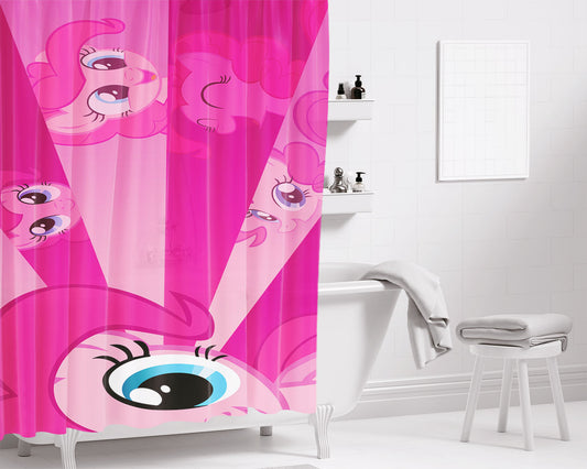 Pinkie Pie Bathroom Shower Curtain Fabric Waterproof | 66 X 72 Inch