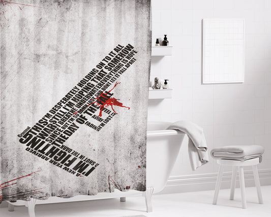 Pistol Fighting In The Dark- Bathroom Shower Curtain Fabric Waterproof | 66 X 72 Inch