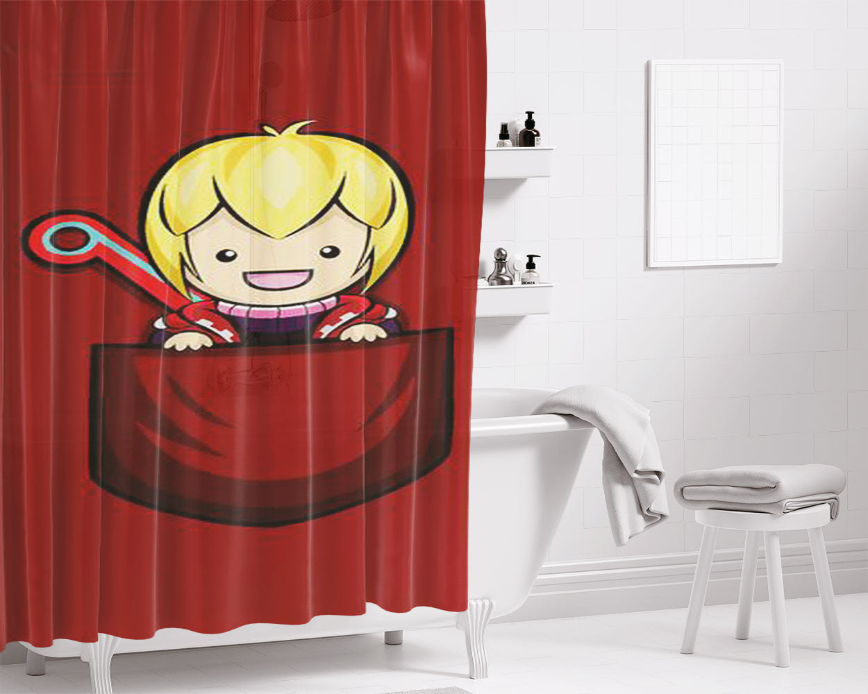 Pocket Shulk Bathroom Shower Curtain Fabric Waterproof | 66 X 72 Inch