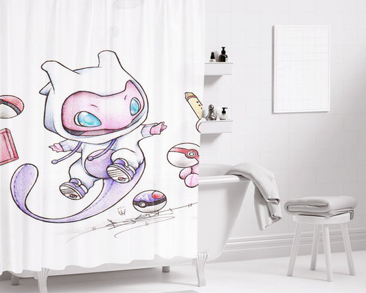 Pokéssentials Bathroom Shower Curtain Fabric Waterproof | 66 X 72 Inch