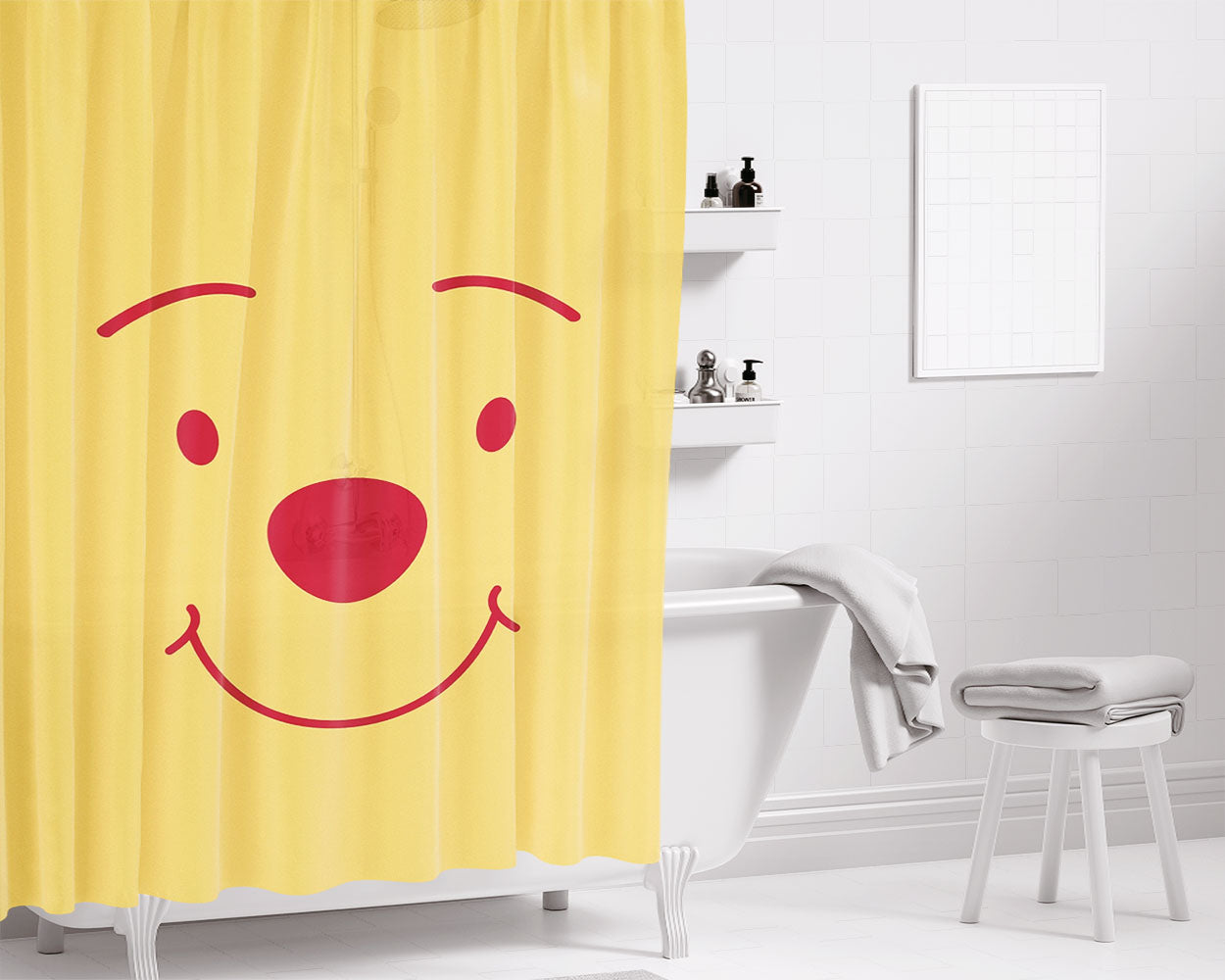 Pooooh Bathroom Shower Curtain Fabric Waterproof | 66 X 72 Inch