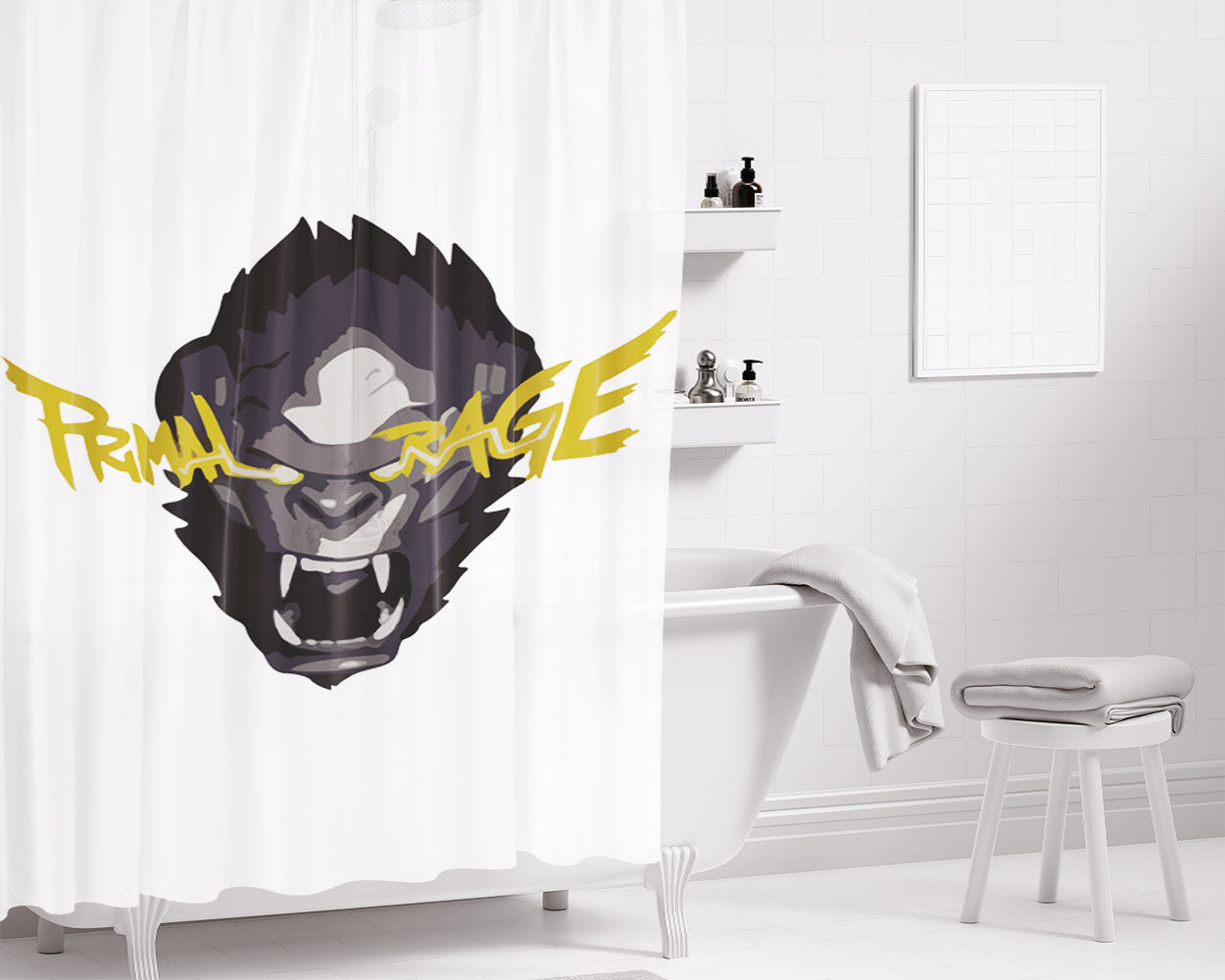 Primal Rage Bathroom Shower Curtain Fabric Waterproof | 66 X 72 Inch