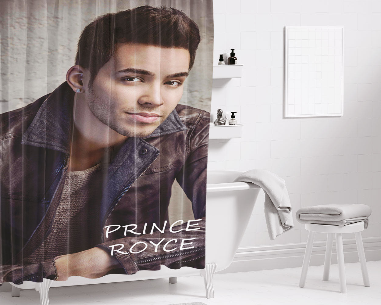 Prince Royce Bathroom Shower Curtain Fabric Waterproof | 66 X 72 Inch
