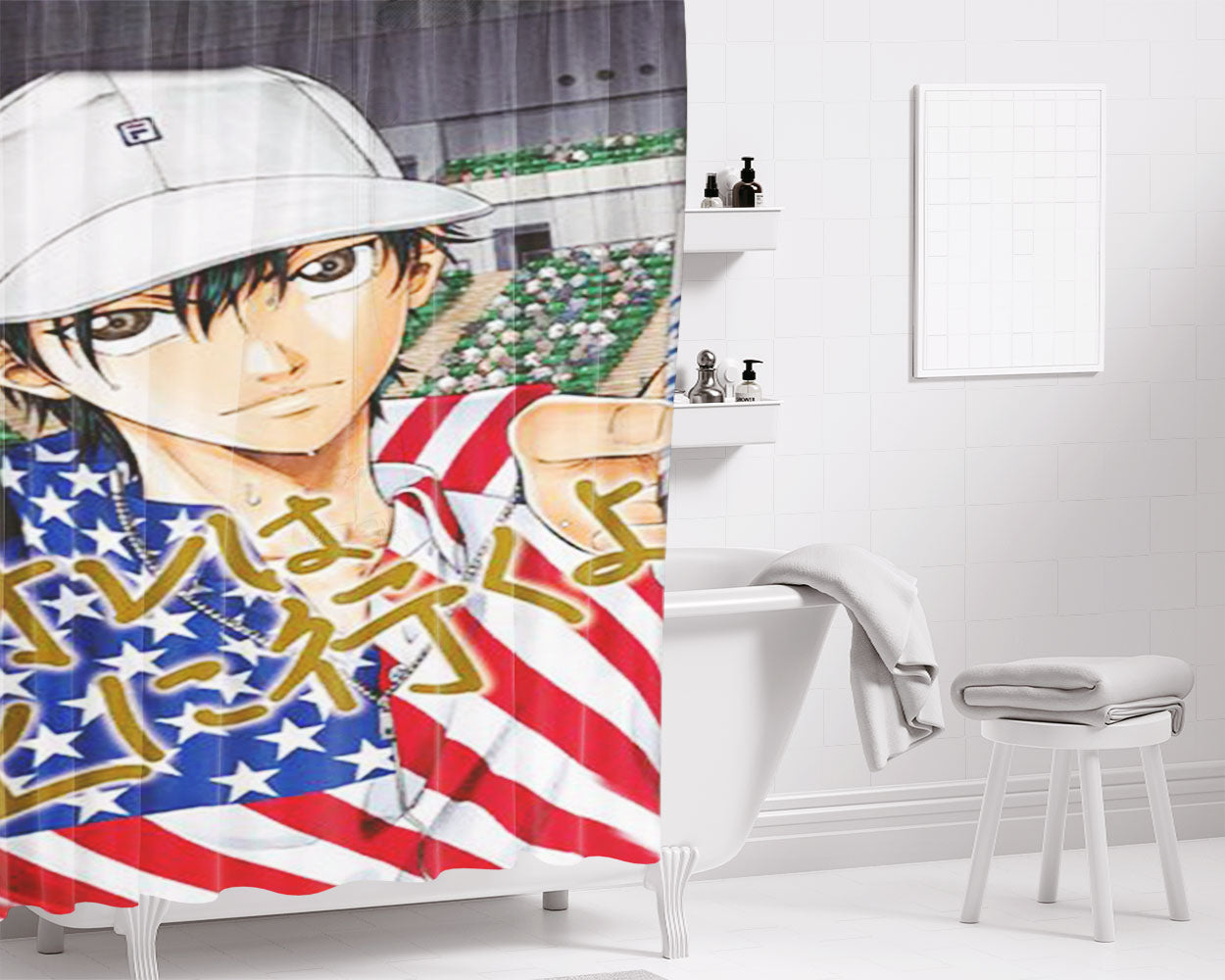 Prine Of Tennis Echizen Ryoma Bathroom Shower Curtain Fabric Waterproof | 66 X 72 Inch