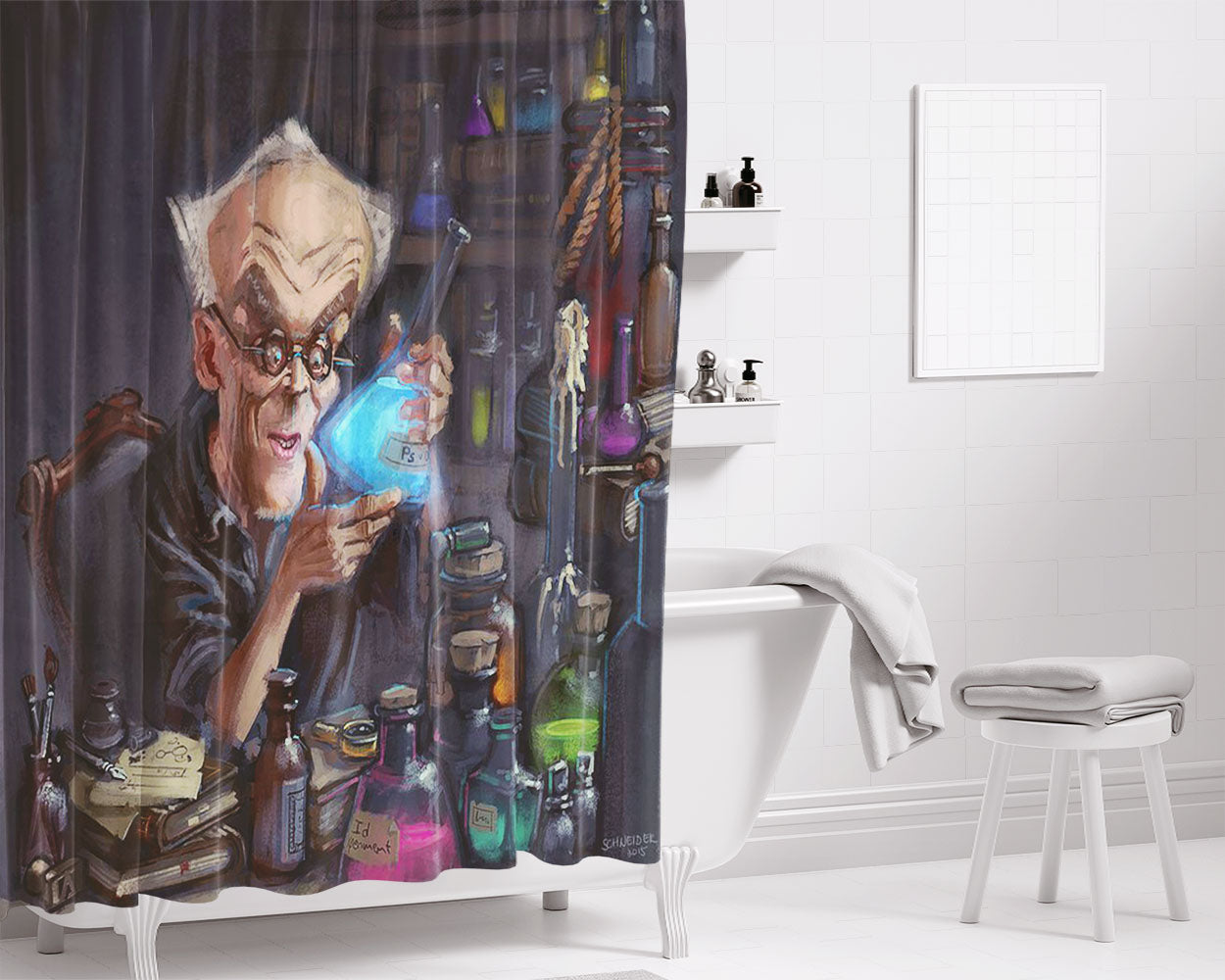 Professor Almandis Bathroom Shower Curtain Fabric Waterproof | 66 X 72 Inch