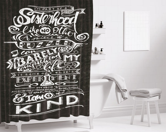 Puzzle Burelly Bathroom Shower Curtain Fabric Waterproof | 66 X 72 Inch