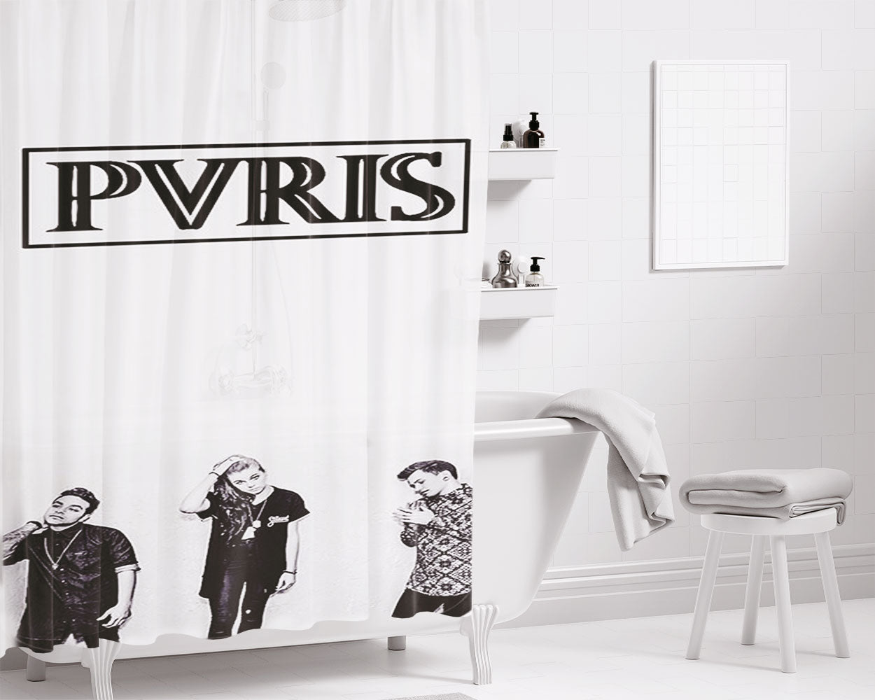 Pvris Bathroom Shower Curtain Fabric Waterproof | 66 X 72 Inch