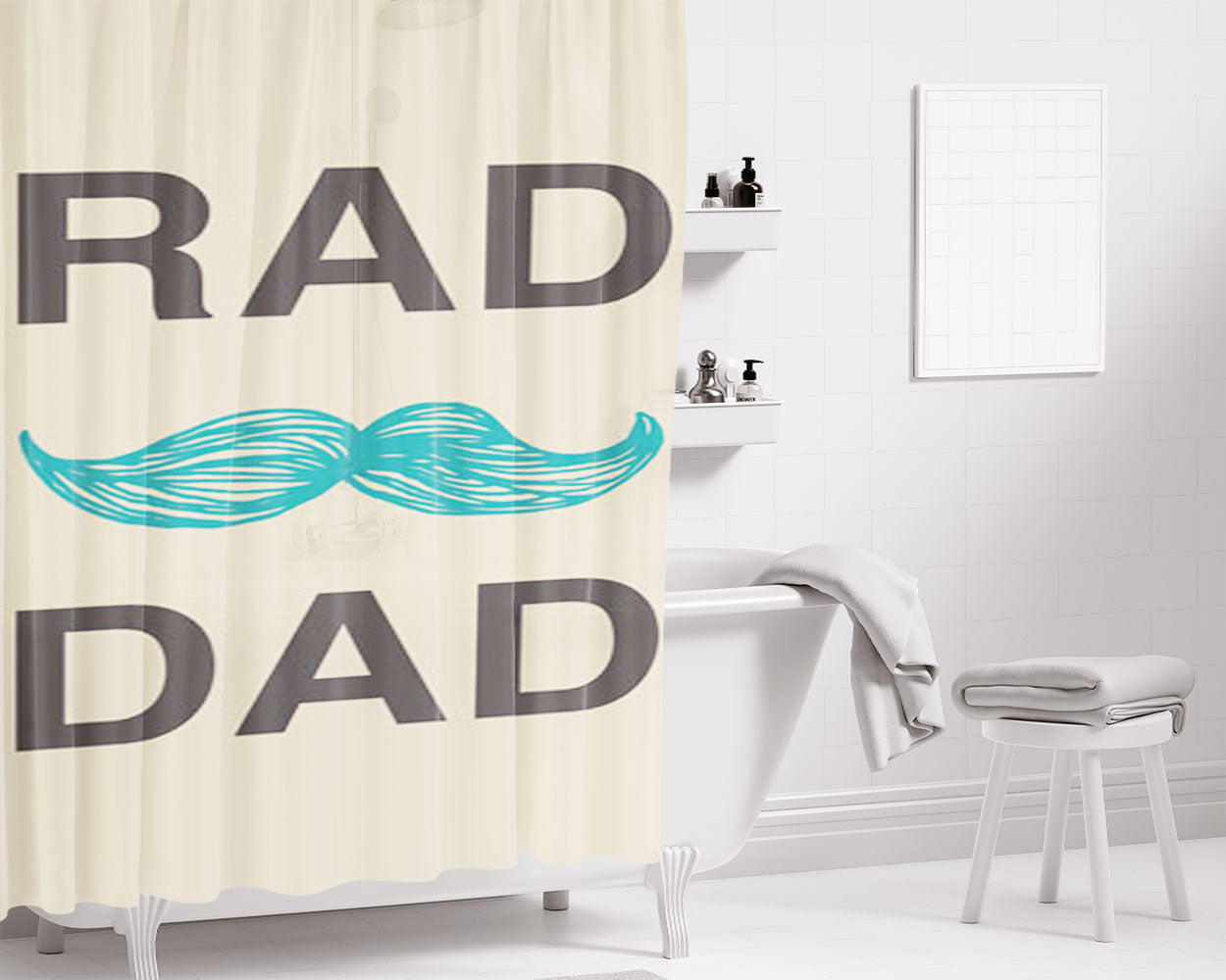 Rad Dad Bathroom Shower Curtain Fabric Waterproof | 66 X 72 Inch