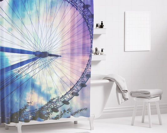 Rain Gradation Of Game Bathroom Shower Curtain Fabric Waterproof | 66 X 72 Inch