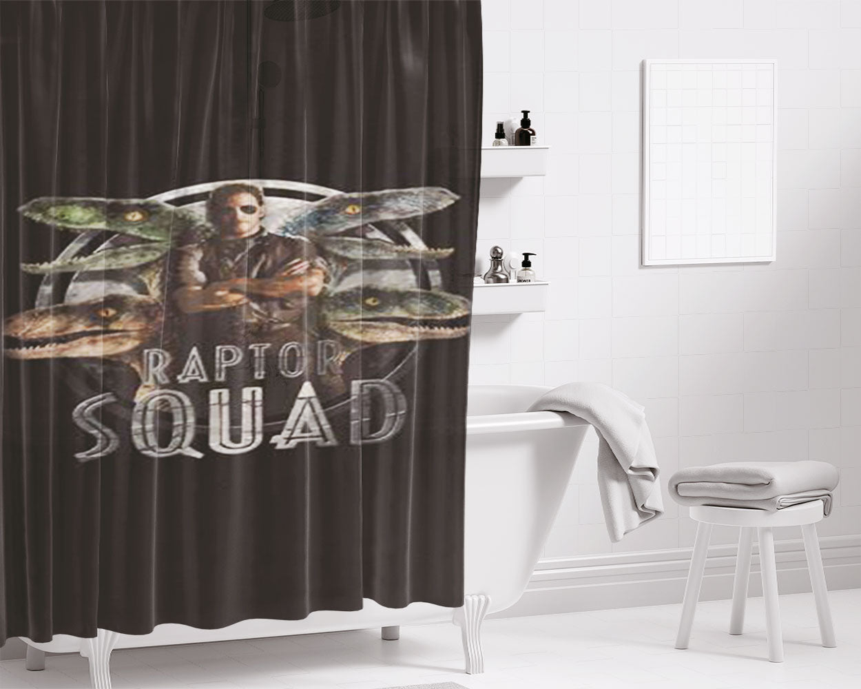 Raptor Squads Bathroom Shower Curtain Fabric Waterproof | 66 X 72 Inch
