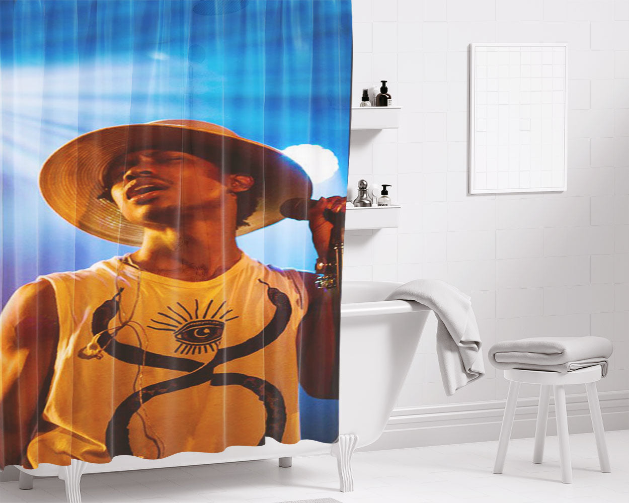 Raury Concert Bathroom Shower Curtain Fabric Waterproof | 66 X 72 Inch