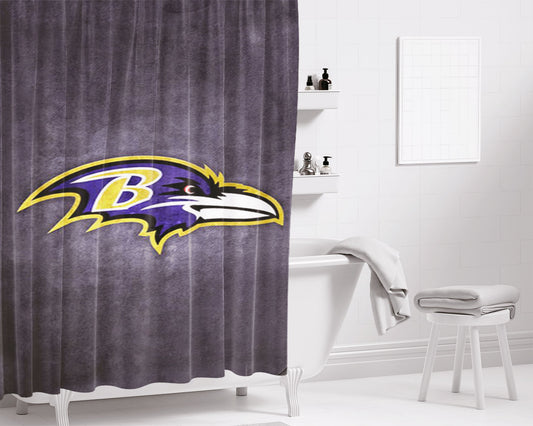 Ravens Logo Bathroom Shower Curtain Fabric Waterproof | 66 X 72 Inch