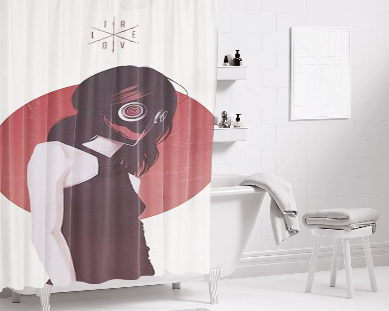 Revolt Bathroom Shower Curtain Fabric Waterproof | 66 X 72 Inch