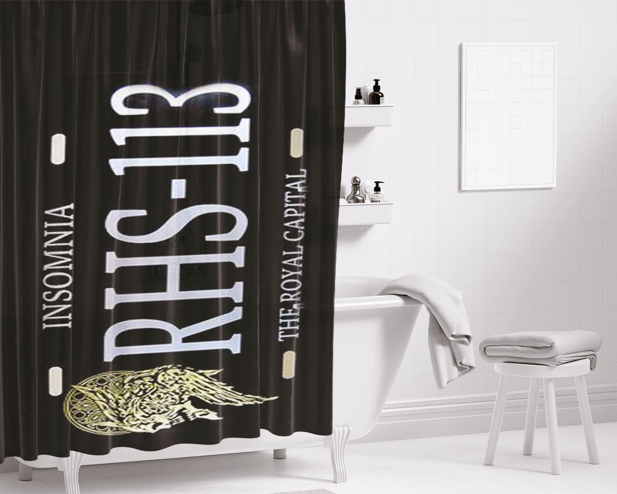 Rhs 113 Regalia License Plate Bathroom Shower Curtain Fabric Waterproof | 66 X 72 Inch