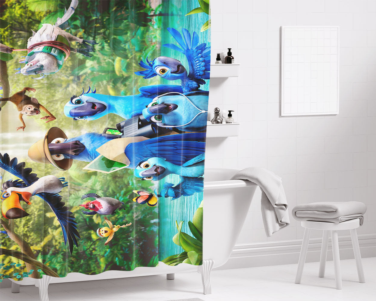 Rio- Bathroom Shower Curtain Fabric Waterproof | 66 X 72 Inch