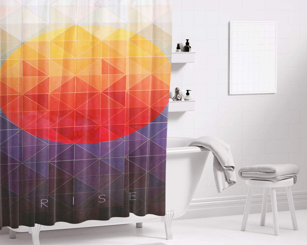 Rise Quible Bathroom Shower Curtain Fabric Waterproof | 66 X 72 Inch