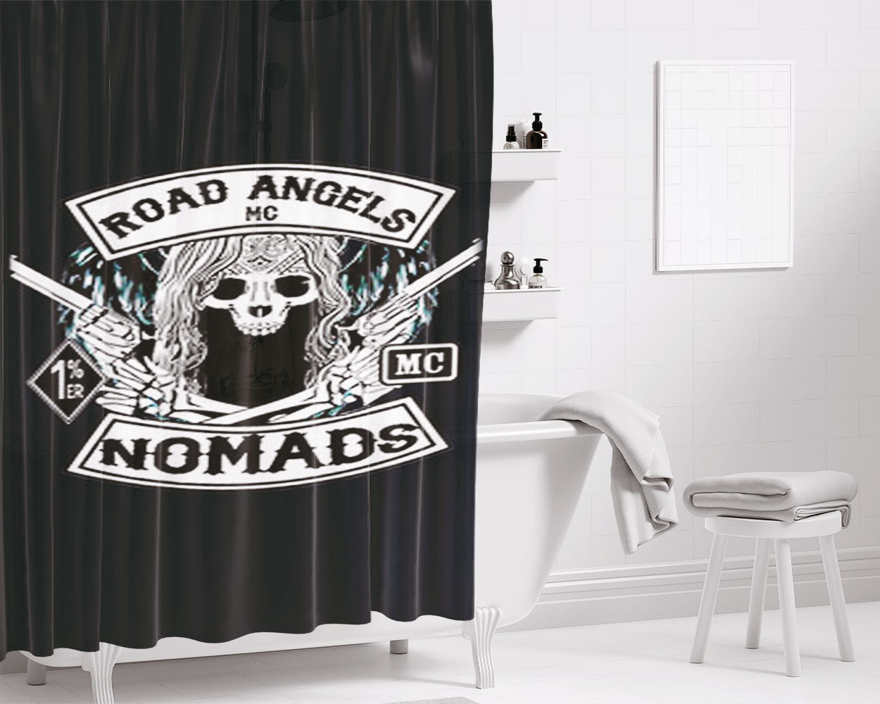 Road Angels Nomads Bathroom Shower Curtain Fabric Waterproof | 66 X 72 Inch