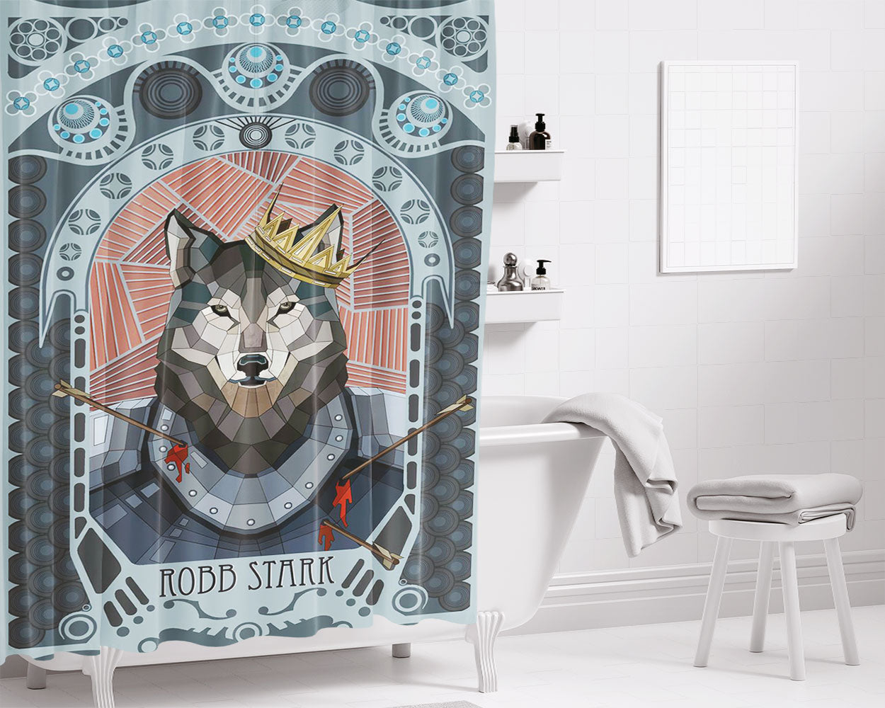 Robb Stark Bathroom Shower Curtain Fabric Waterproof | 66 X 72 Inch