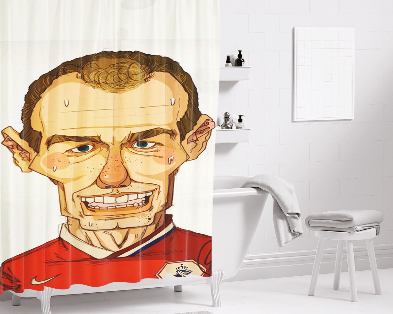 Robben Netherland Bathroom Shower Curtain Fabric Waterproof | 66 X 72 Inch