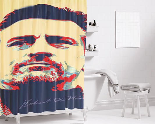 Robert De Niro Pop Art Signature Bathroom Shower Curtain Fabric Waterproof | 66 X 72 Inch