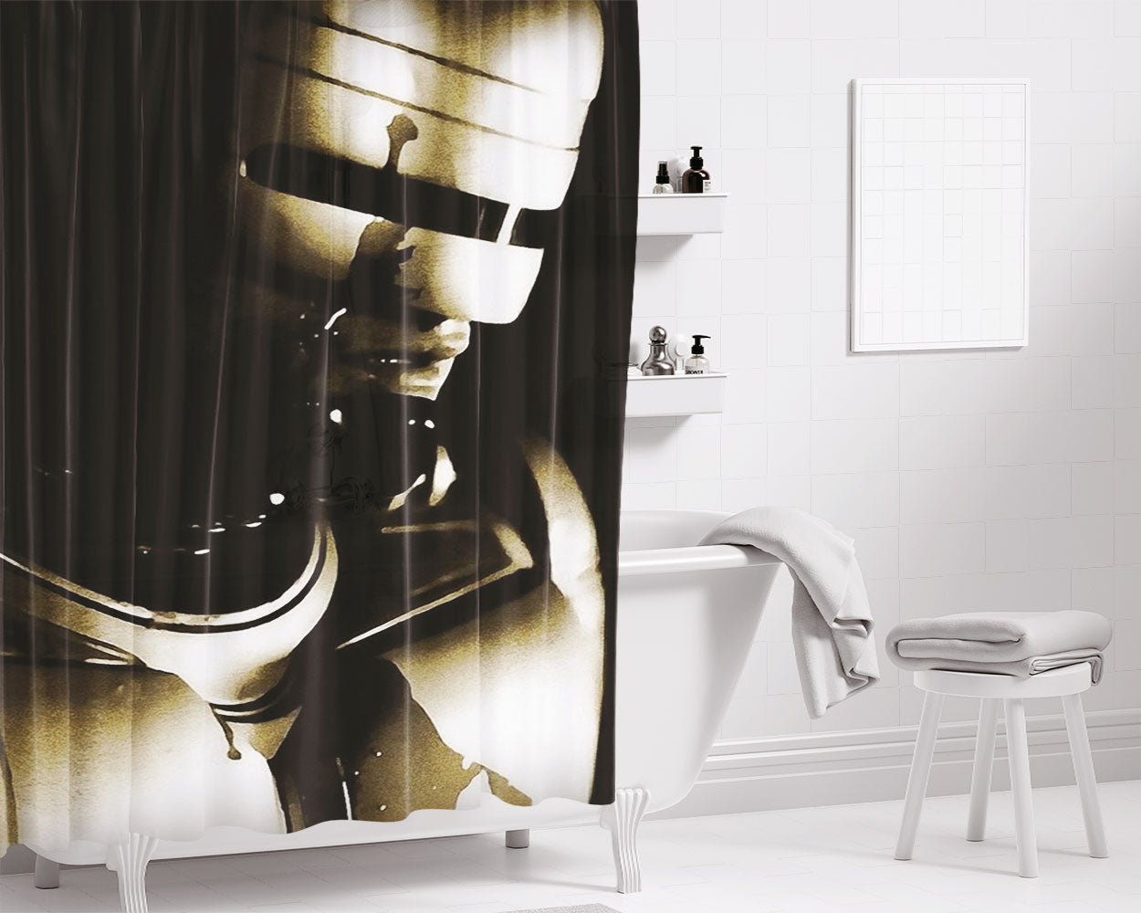 Robocop 2 Bathroom Shower Curtain Fabric Waterproof | 66 X 72 Inch