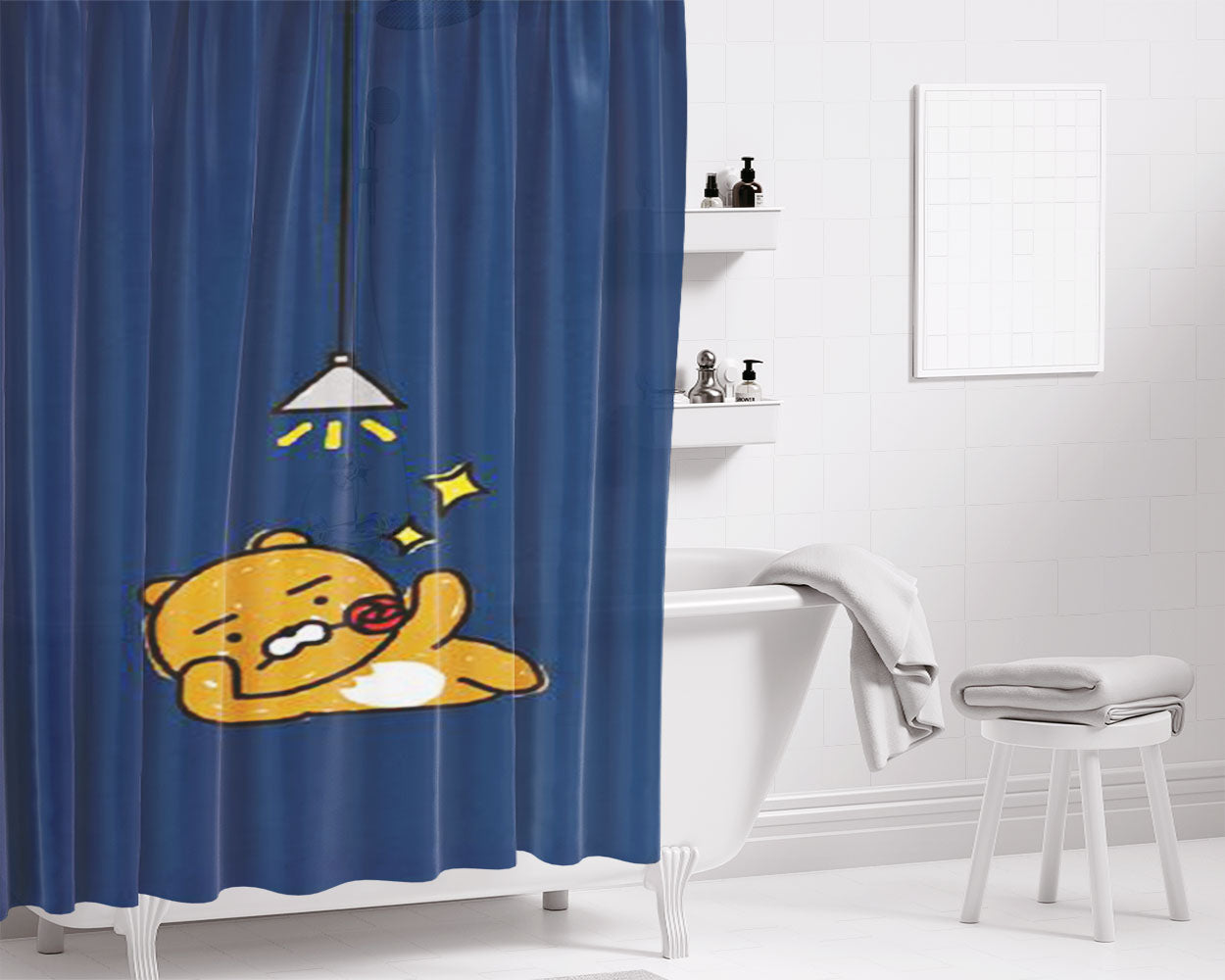 Romantic Ryan Bathroom Shower Curtain Fabric Waterproof | 66 X 72 Inch