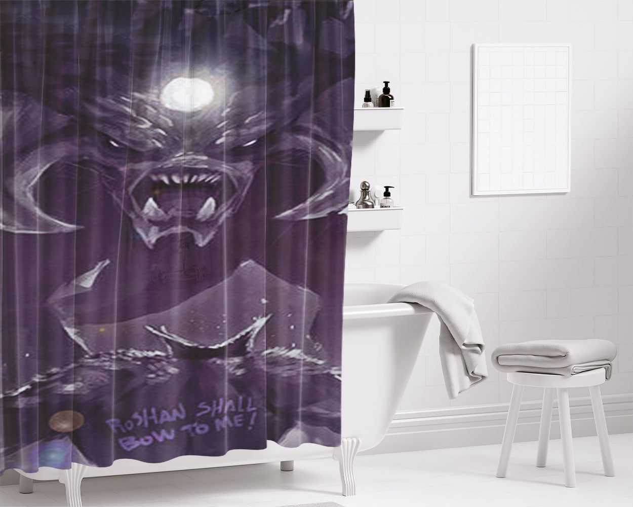Roshan Vs Ursa Warrior Bathroom Shower Curtain Fabric Waterproof | 66 X 72 Inch
