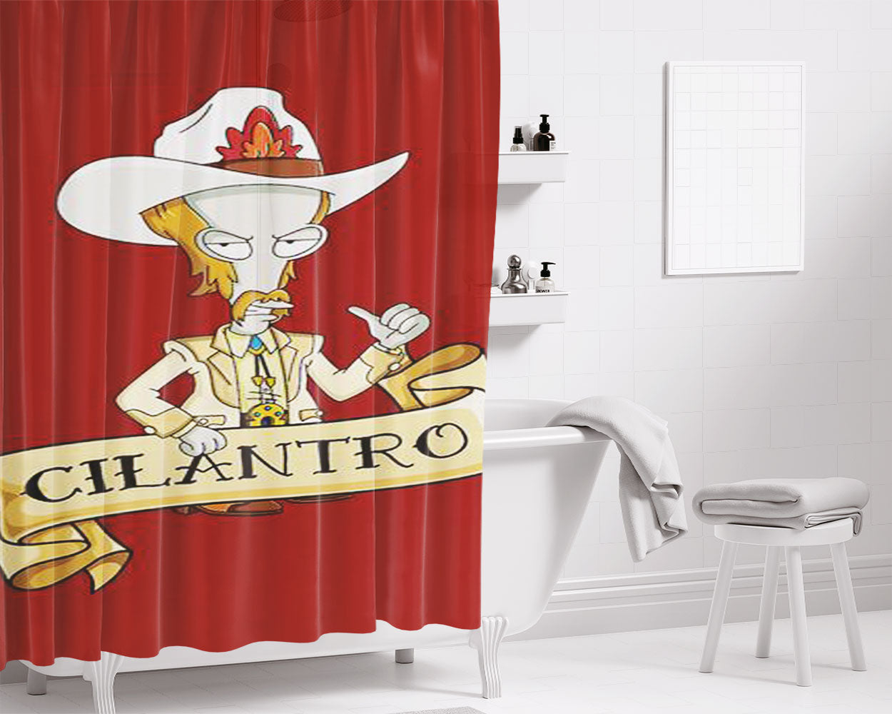 Roy Rogers Mcfreely Cilantro Bathroom Shower Curtain Fabric Waterproof | 66 X 72 Inch