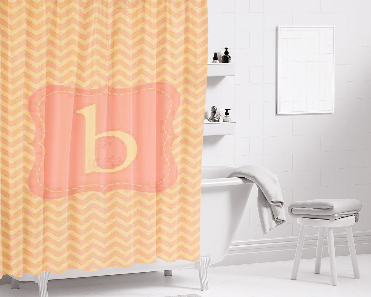 Texture Bag Luois Vuitton Bathroom Shower Curtain Fabric Waterproof | 66 X 72 Inch