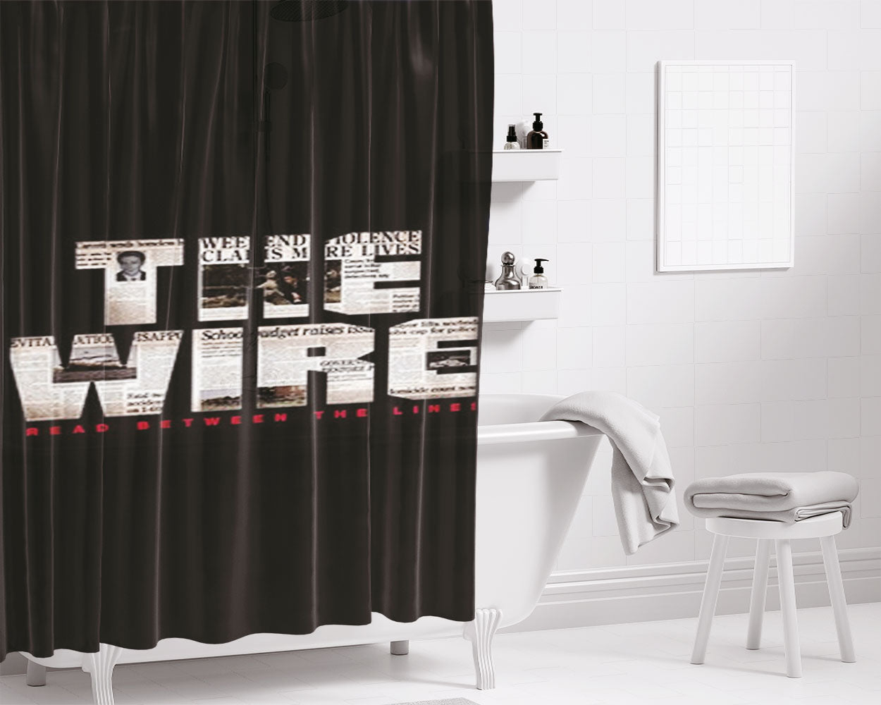 The Wire Poster Bathroom Shower Curtain Fabric Waterproof | 66 X 72 Inch