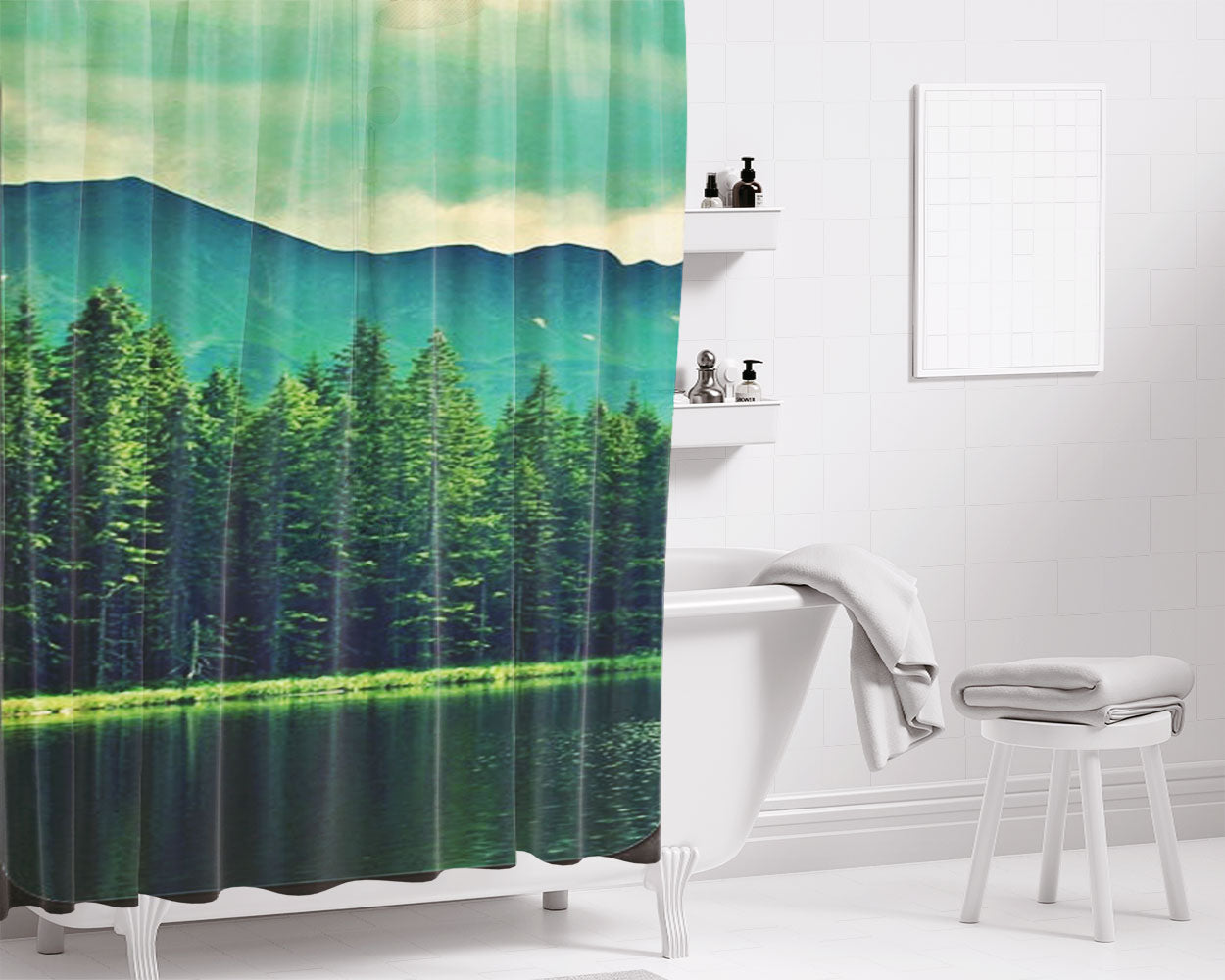 Tree- Bathroom Shower Curtain Fabric Waterproof | 66 X 72 Inch