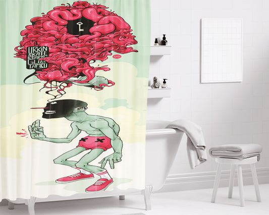 Urkin Skate Gua Tambo Bathroom Shower Curtain Fabric Waterproof | 66 X 72 Inch
