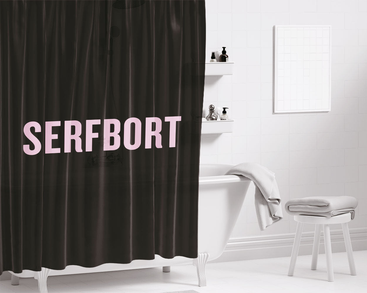 Yoncé Serfbort Cover Bathroom Shower Curtain Fabric Waterproof | 66 X 72 Inch