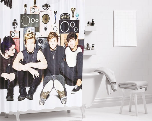 1D One Direction Bathroom Shower Curtain Fabric Waterproof | 66 X 72 Inch
