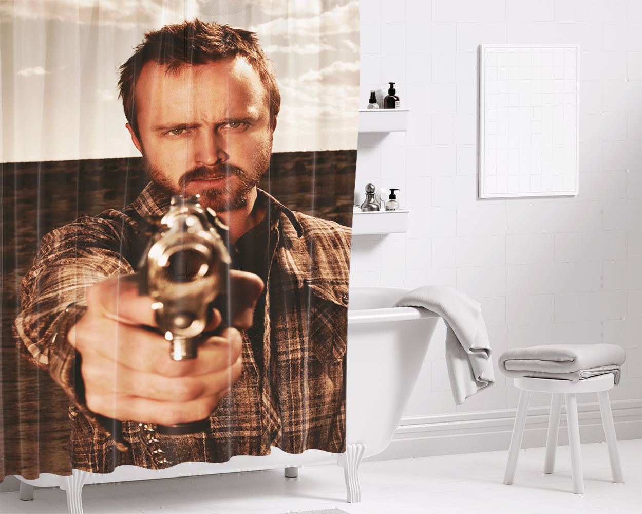 Aaron Paul Brba Bathroom Shower Curtain Fabric Waterproof | 66 X 72 Inch